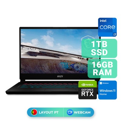Laptop MSI 15.6" i7-1260P RTX 3060 SSD 1TB/16GB Black (B12UE-026PT)