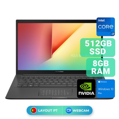 Laptop Asus Vivobook K413EP 14" i7-1165G7 SSD 512GB/8GB Black