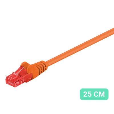 Network cable Goobay Cat.6 U/UTP 25cm Orange