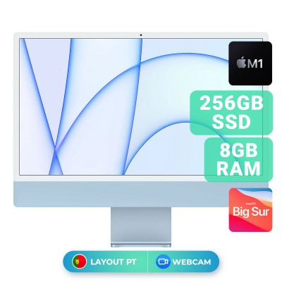 Apple iMac 24" 4K UHD Apple M1 SSD 256GB/8GB Blue (MGPK3PO/A)