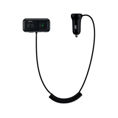 Lighter Charger Baseus S-16 Transmissor FM Bluetooth 2-USB/3.1A Black