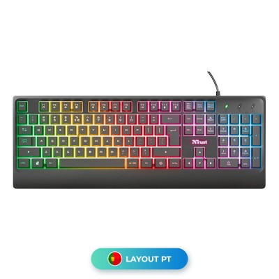 Keyboard Trust Ziva Gaming Rainbow LED PT Black