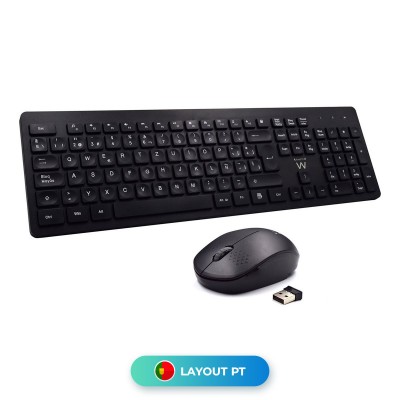 Keyboard + Mouse Ewent EW3258 Wireless Black