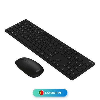 Wireless Keyboard + Mouse Asus W5000 PT Black