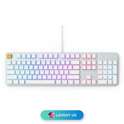 Mechanical Gaming Keyboard Glorious GMMK Full Size White Ice Edition White