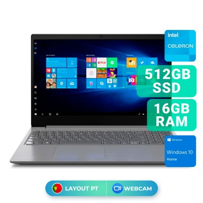 Laptop Lenovo V15 IGL 15" Celeron N4020 SSD 512GB/16GB Grey Refurbished Grade A+ (82C3001WSP)