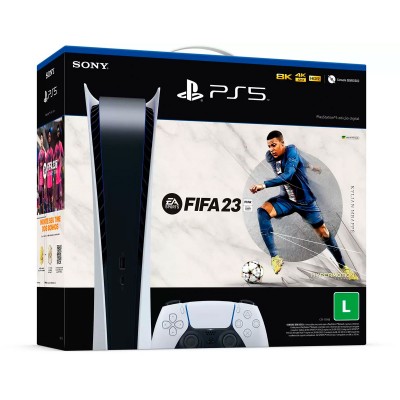 Console Sony PlayStation 5 Digital White w/ Game Fifa 23