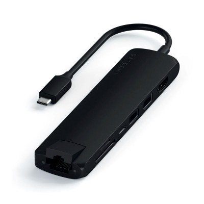 Hub Satechi USB Tipo-C Slim Multiport w/ Ethernet Black
