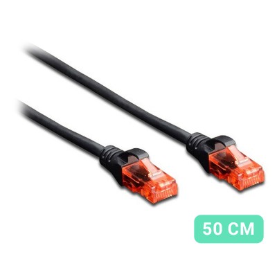 Network cable Ewent Cat6 U/UTP 0.5M Black