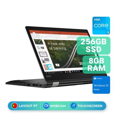 Portátil Lenovo ThinkPad L13 Yoga Gen 2 13" i3-10110U SSD 256GB/8GB Preto