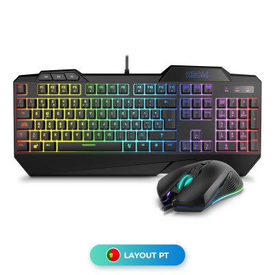 Semi-Mechanical Keyboard + Mouse Krom Krusher RGB PT Black