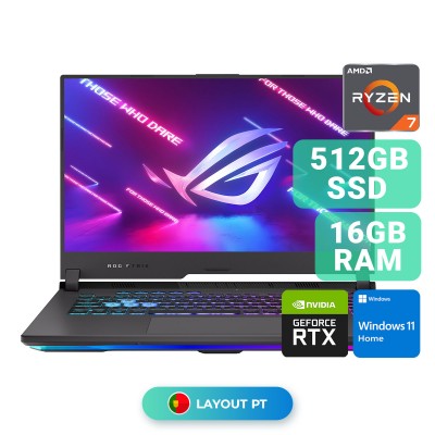 Laptop Asus ROG Strix G15 15" Ryzen 7 4800H SSD 512GB/16GB Black (G513IE)