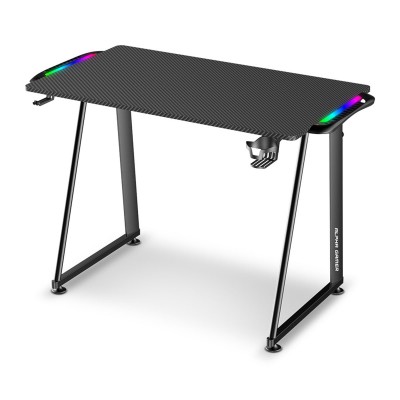 Table Alpha Gamer Auri RGB 100x60x75 cm Black