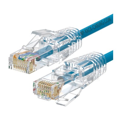 Network cable WP Rack Slim Cat.6 U/UTP 0.5m Blue
