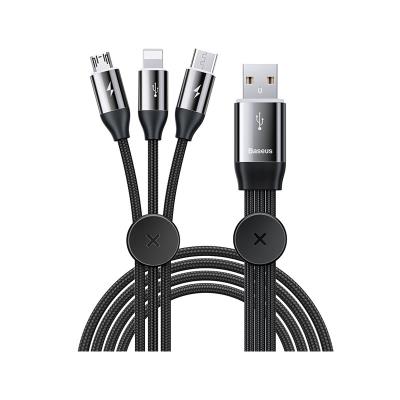 Data Cable Baseus Lightning/Micro USB/Tipo-C 1m Black