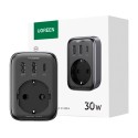 Enchufe Inteligente Ugreen 90613 2xUSB 1xUSB-C Negro