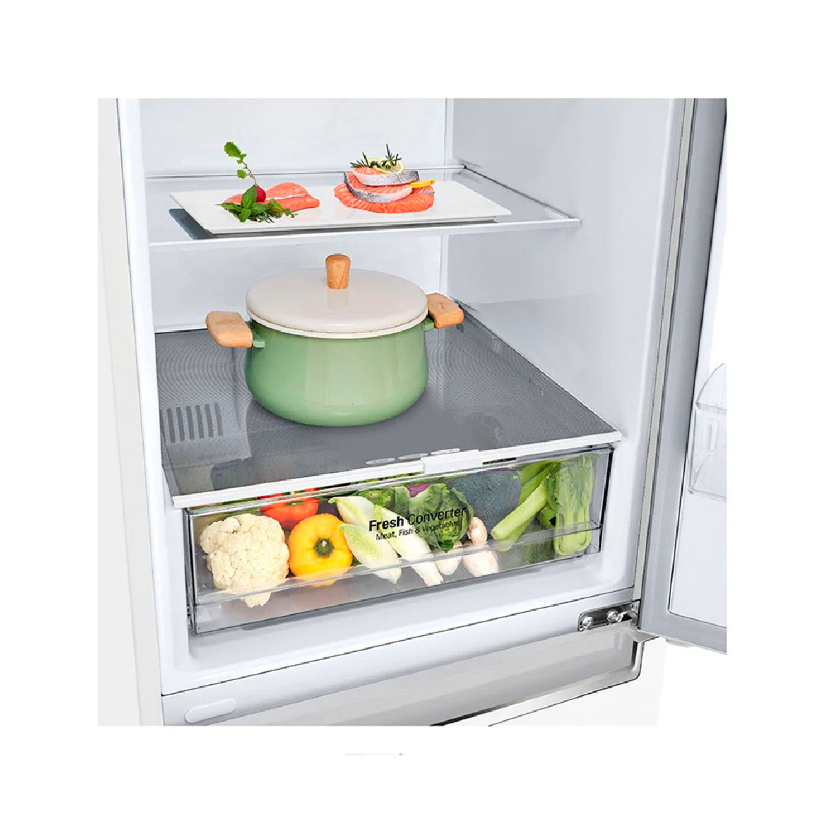 Frigorífico Combinado LG GBB61SWJMN 341L Branco