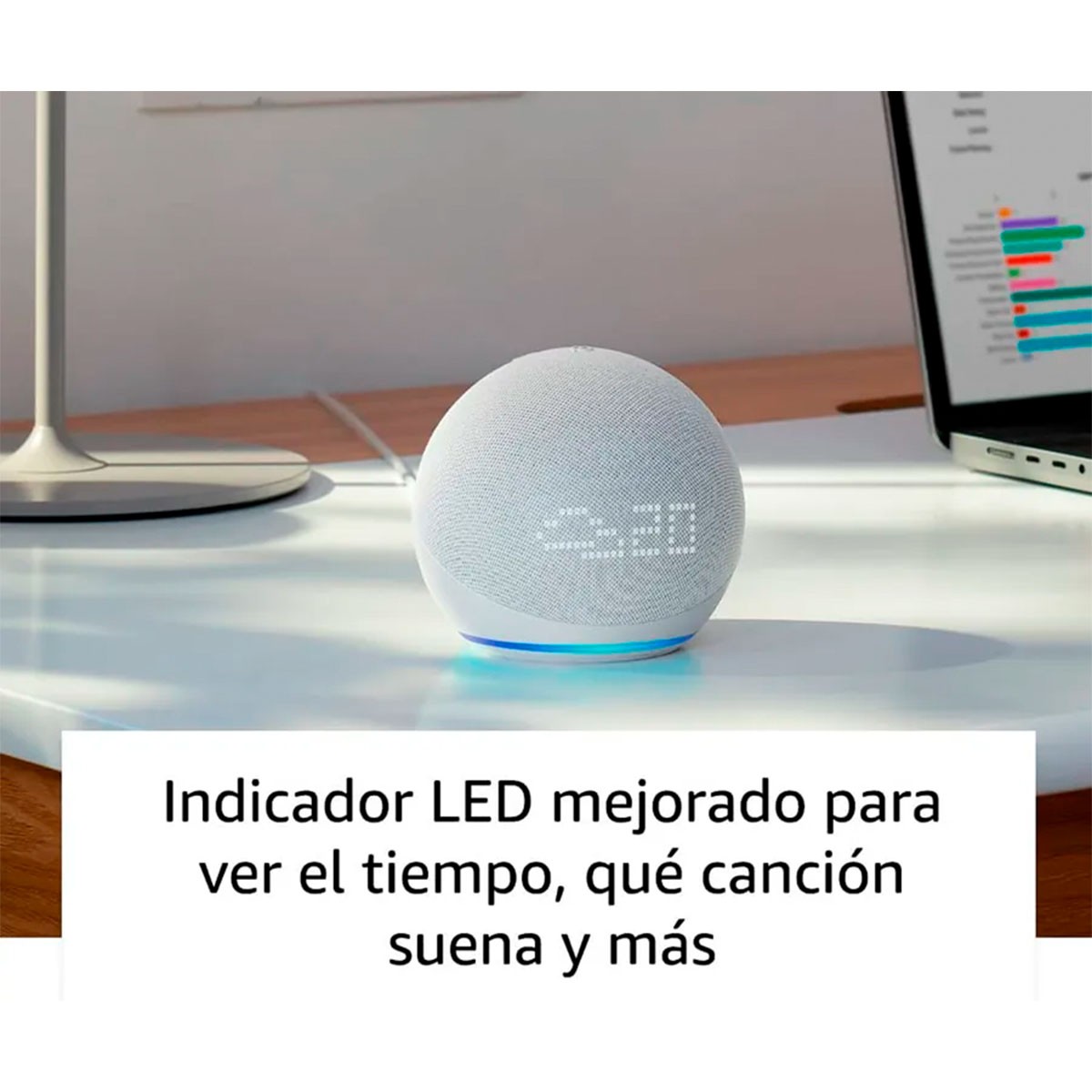 Amazon Echo Dot 5th Generation Smart Speaker with White Clock