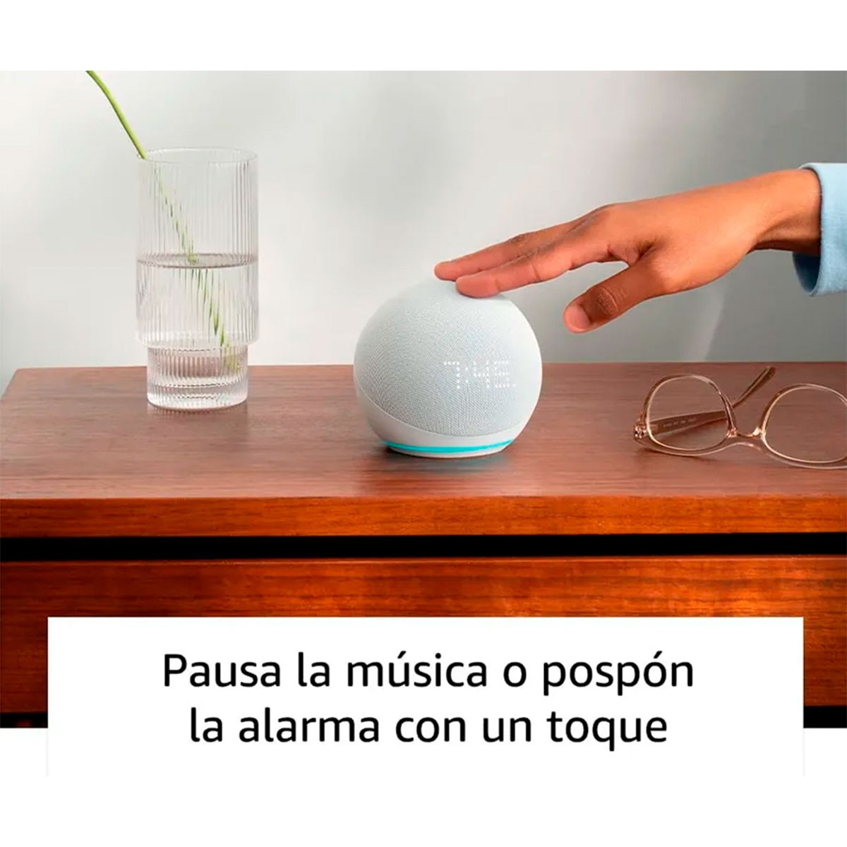 Amazon Echo Dot 5th Generation Smart Speaker with White Clock