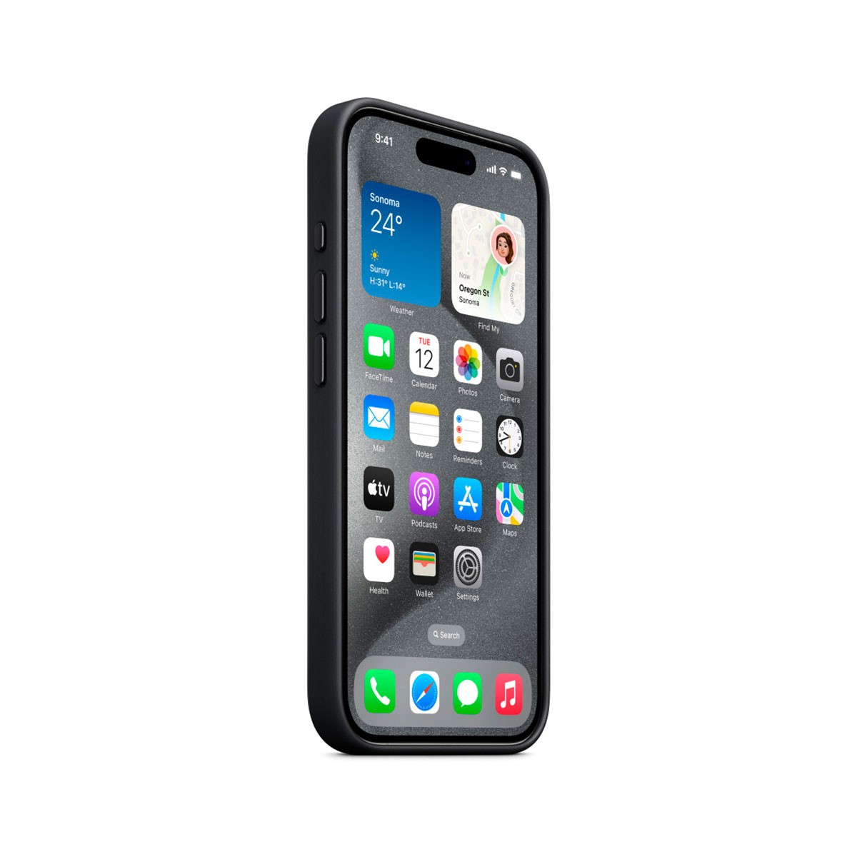 Funda Apple iPhone 15 Pro FineWoven con MagSafe Negra
