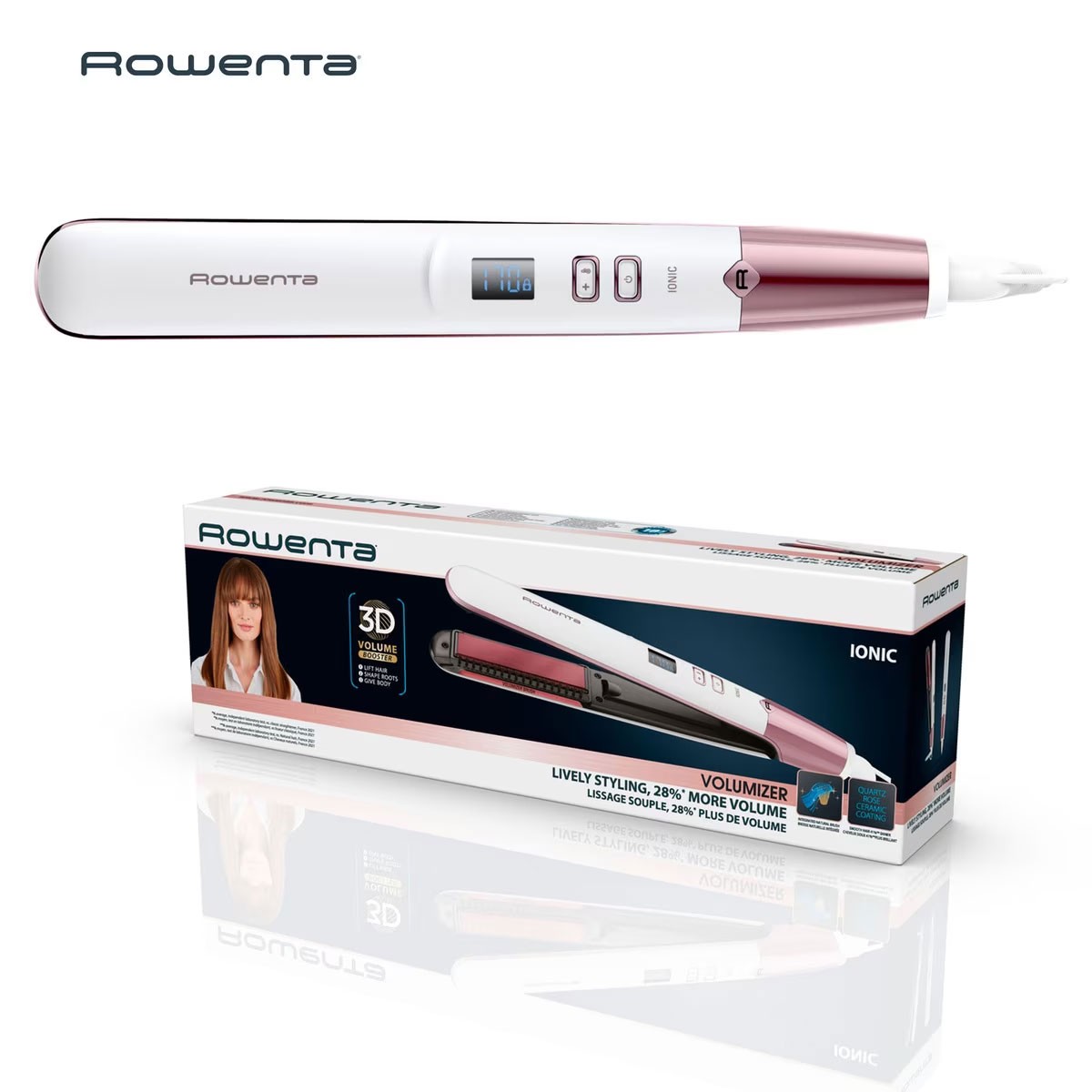 Alisador Cabelo Rowenta SF4655F0 2 em 1 Volumizer Branco