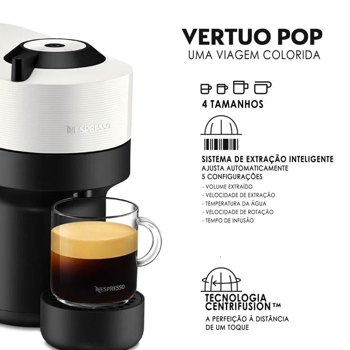 Cafetera Krups Nespresso Vertuo Pop Blanca