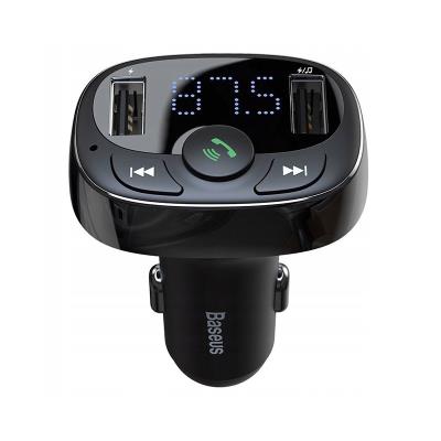 Carregador Isqueiro Baseus Transmissor FM Bluetooth 2-USB/3.4A Preta