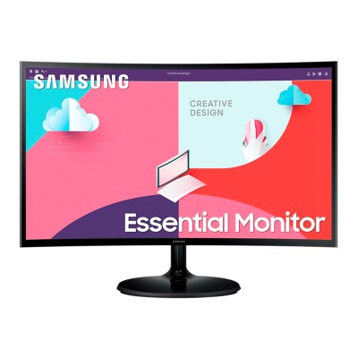 Monitor Curvo Samsung Essential S3 S24C360EAU 24" 75 Hz FHD Preto