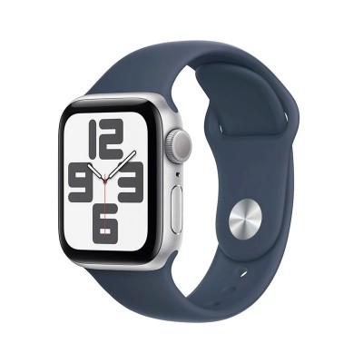 About the Apple Watch SE (2nd Generation) GPS+Cellular 44 mm Silver Aluminum with Thunder Blue Sport Band