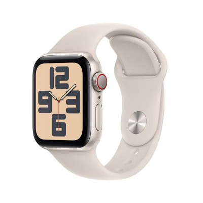 Apple Watch SE 2nd Gen 2023 GPS + Cellular 40mm Aluminum w/ White Sport Band M/L