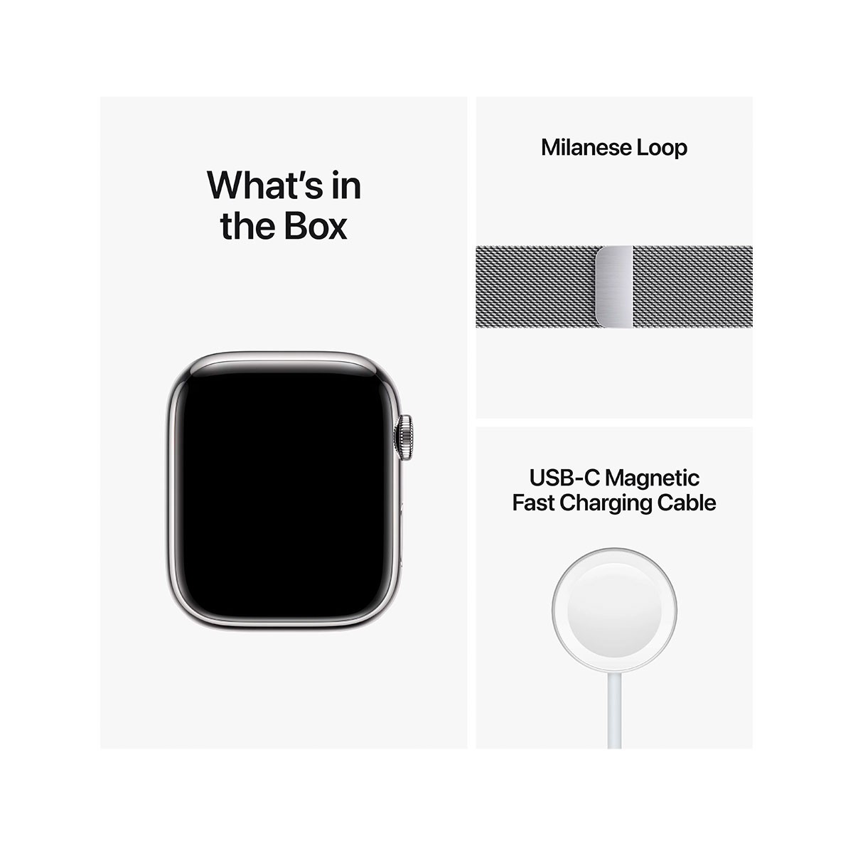 SmartWatch Apple Watch Series 8 GPS + Cellular 41mm Stainless Steel w/ Graphite Milanese Loop Band