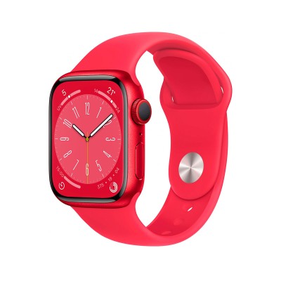 Apple Watch Series 9 GPS + Cellular 41mm Aluminum w/ Red Sport Band S/M