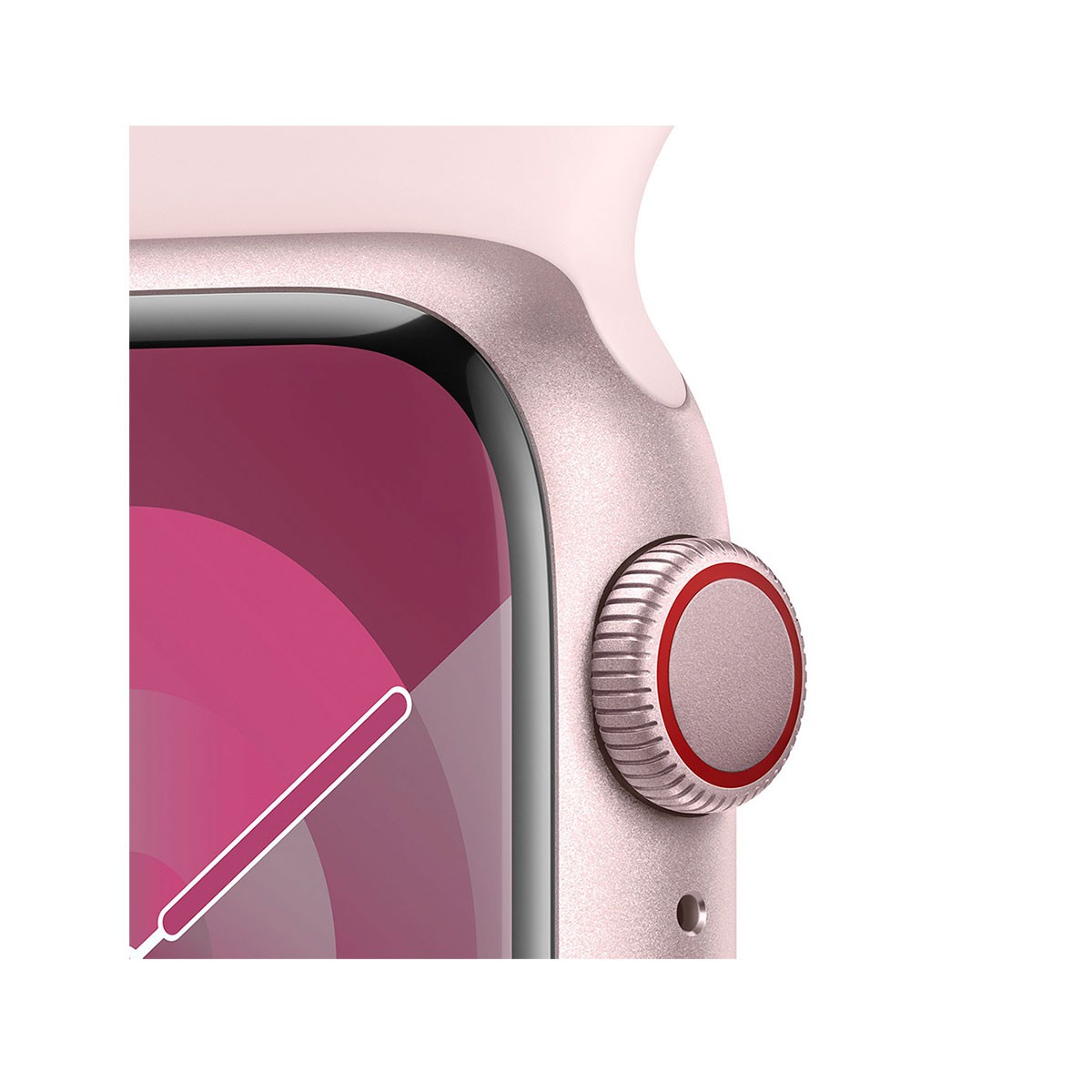 Apple Watch Series 9 GPS + Cellular 41mm Aluminum w/ Pink Sport Band S/M