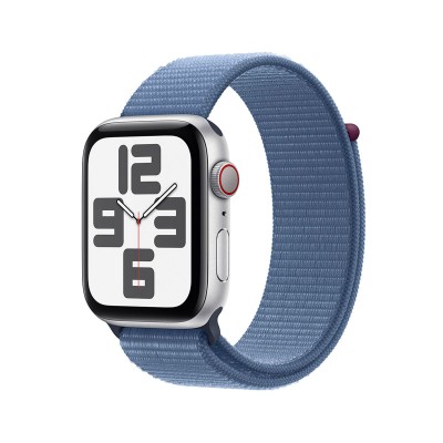 Apple Watch SE 2nd Gen 2023 GPS + Cellular 44mm Aluminum w/ Blue Sport Loop Band