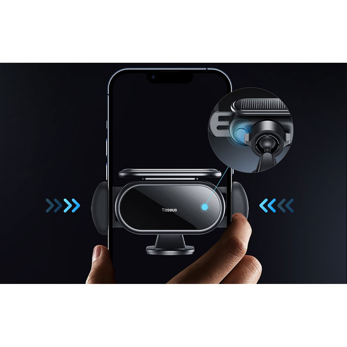 Baseus Steel Cannon Pro Solar Car Cell Phone Holder SUGP010001 Black