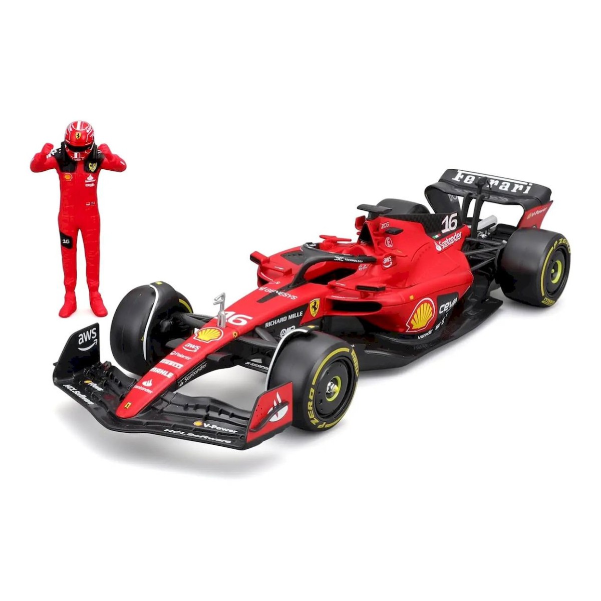 Bburago F1 Scunderia Ferrari SF23 Charles Leclerc 16 1/24 Voiture