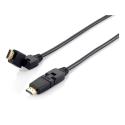 HDMI Cable 2.0 Equip Swivel 180º Ethernet 4K 3D 3m Black