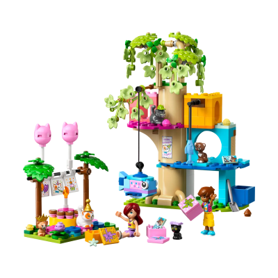 LEGO Friends: Fiesta de cumpleaños de gatos y casa del árbol - 42666