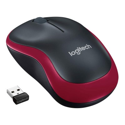 Logitech M185 Wireless Mouse Black/Red