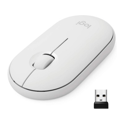 Wireless Optical Mouse Logitech Pebble M350 White