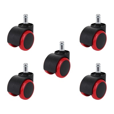 Chair Wheels Set of 5 Red