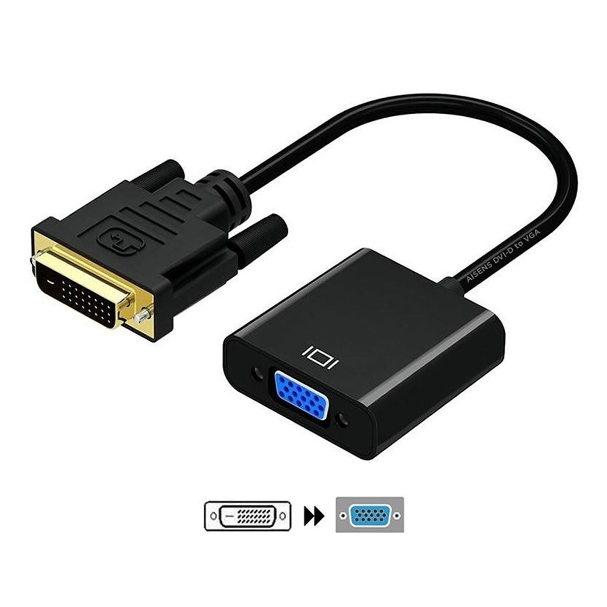 Buy Online Adapter Dvi D 24 1 To Vga Aisens Usb Micro B 10 Cm