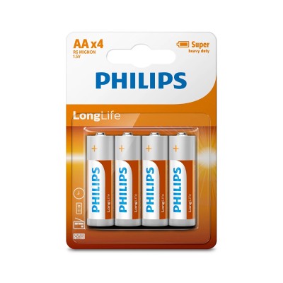 Pilhas Philips LongLife 4...