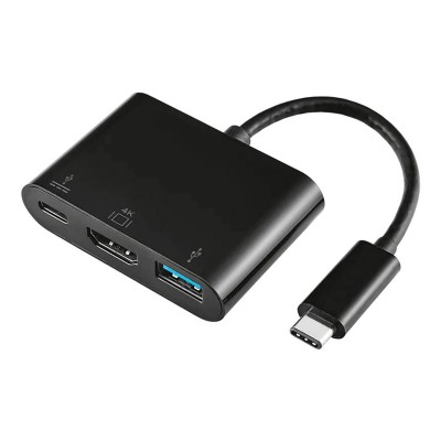 Adapter USB Tipo-C to HDMI/USB Tipo-A/USB Tipo-C Aisens 15cm Black