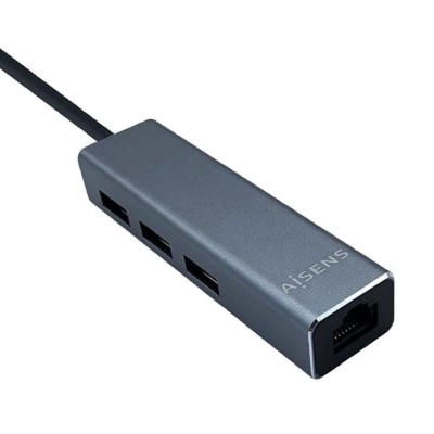 Hub Aisens USB 3.0 /RJ 45 15cm Grey