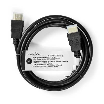 Cable HDMI Nedis High Speed c/ Ethernet 1.5m Negro