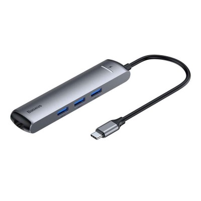 USB Hub Baseus Type-C to USB 3.0/ HDMI/ RJ-45 Grey
