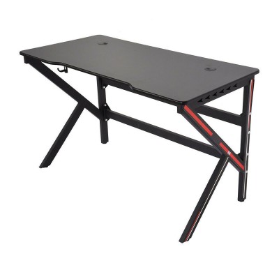 Gaming Table LED 140x75x60 cm Black