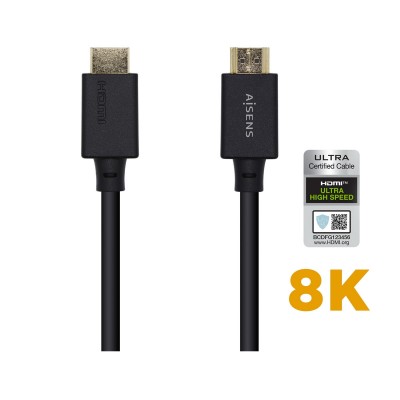 HDMI Cable 2.1 Aisens Ethernet 8K 3D 0.5m Black (A150-0420)