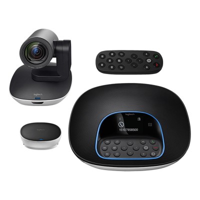 Webcam Logitech Group Videoconferência Full HD c/ Microfone Preta